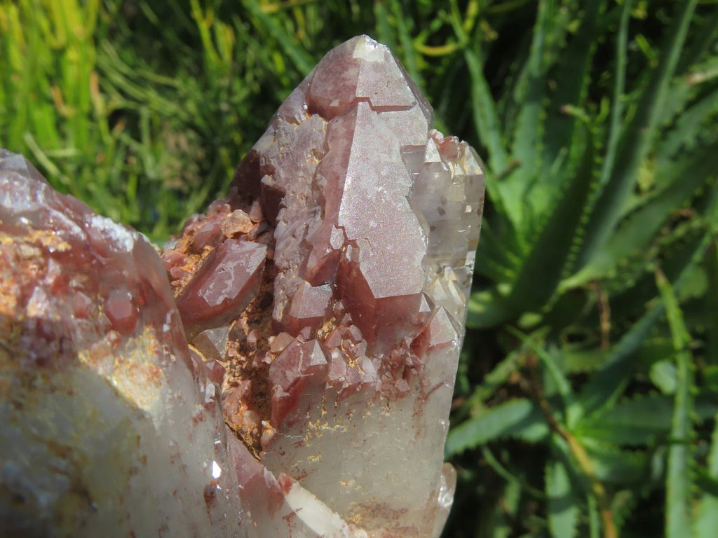 Natural Cascading Termination Red Hematite Quartz Clusters x 2 From Karoi, Zimbabwe - TopRock