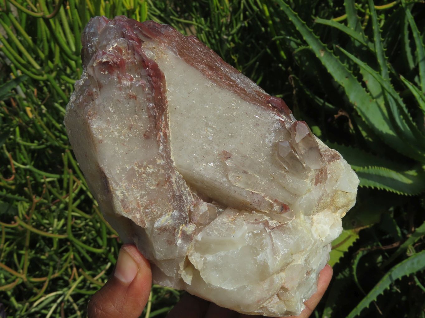 Natural Cascading Termination Red Hematite Quartz Clusters x 2 From Karoi, Zimbabwe - TopRock