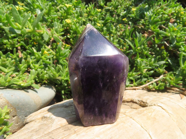 Polished Dark Purple Chevron Amethyst Quartz Crystal Points x 6 From Zambia - TopRock