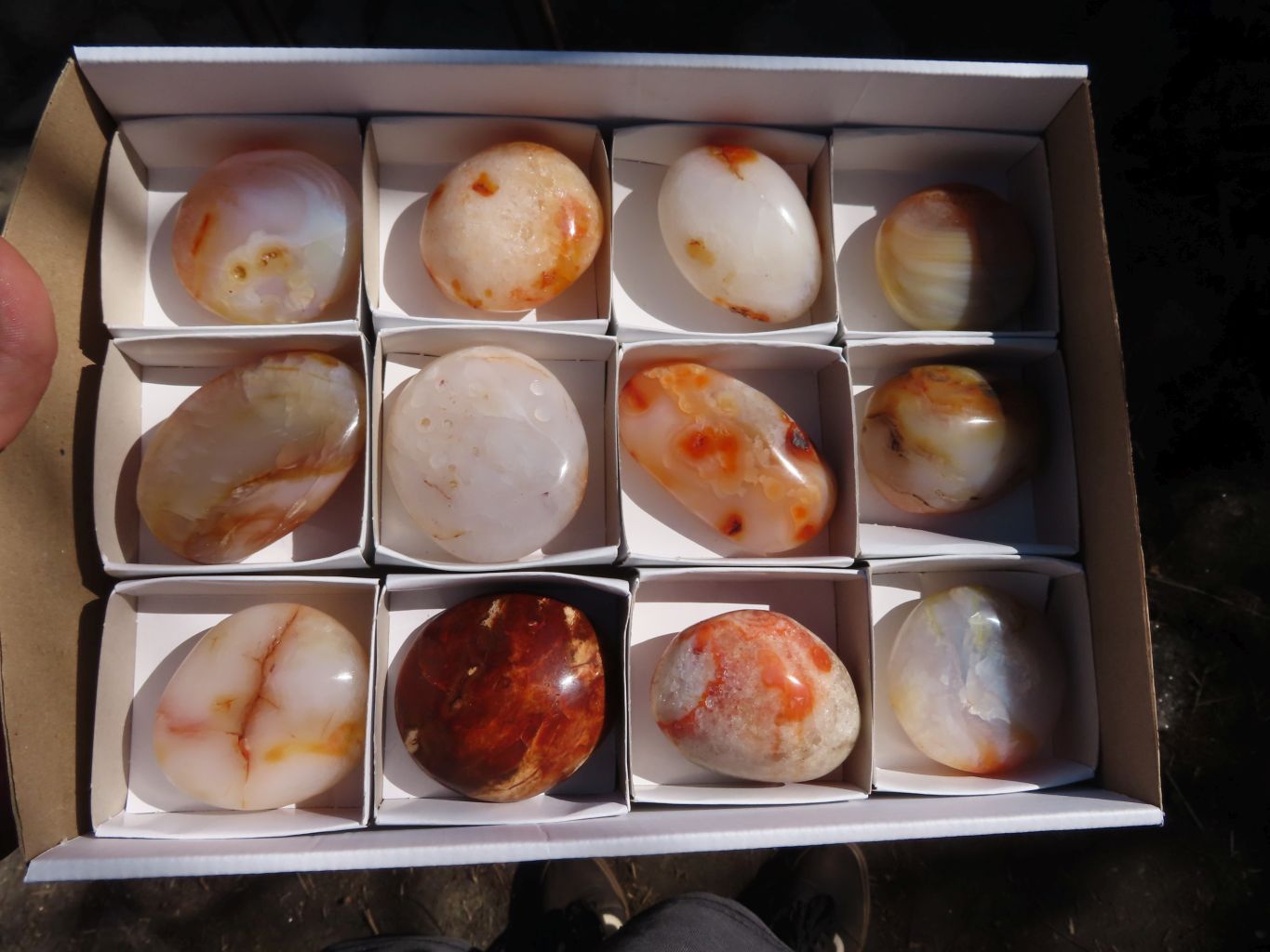 Polished Lovely Contrasting Carnelian Gallets x 12 From Madagascar - TopRock