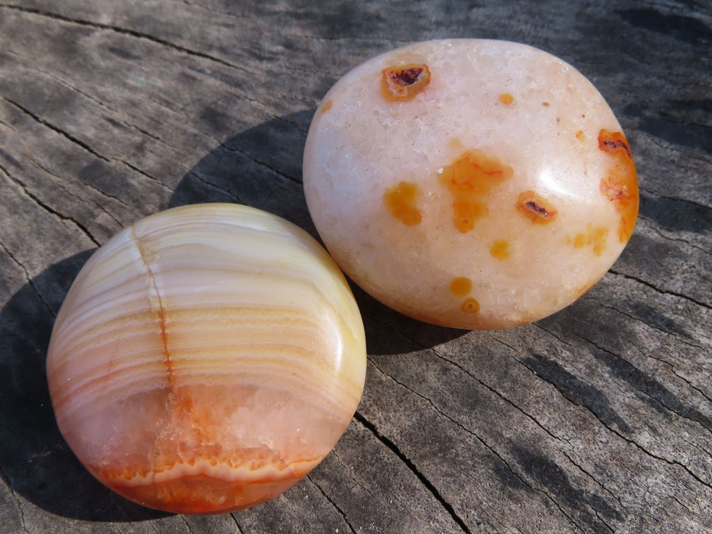 Polished Lovely Contrasting Carnelian Gallets x 12 From Madagascar - TopRock