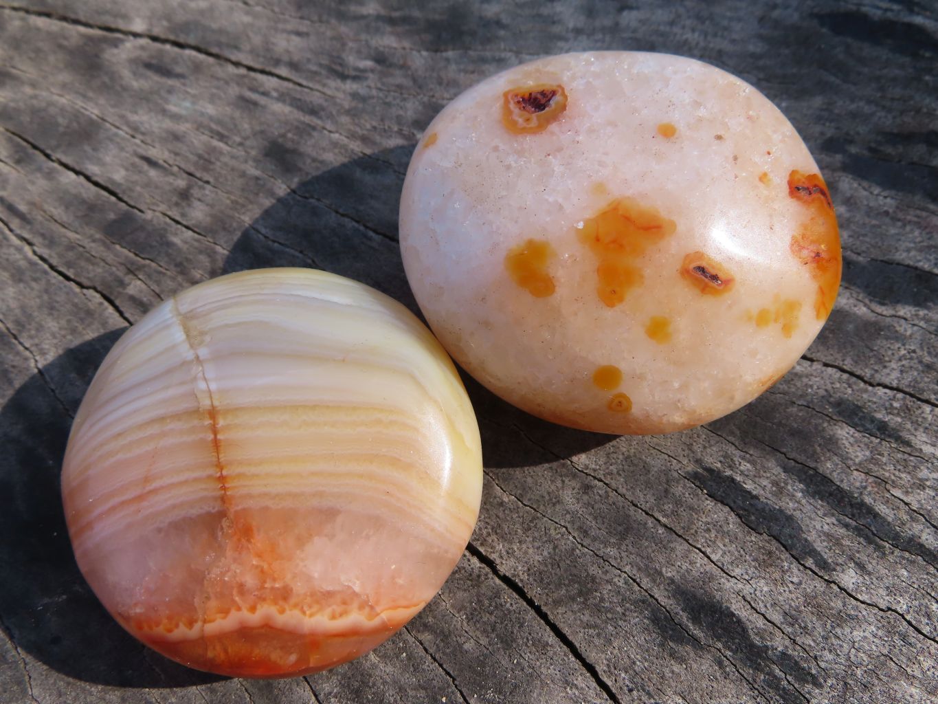 Polished Lovely Contrasting Carnelian Gallets x 12 From Madagascar - TopRock