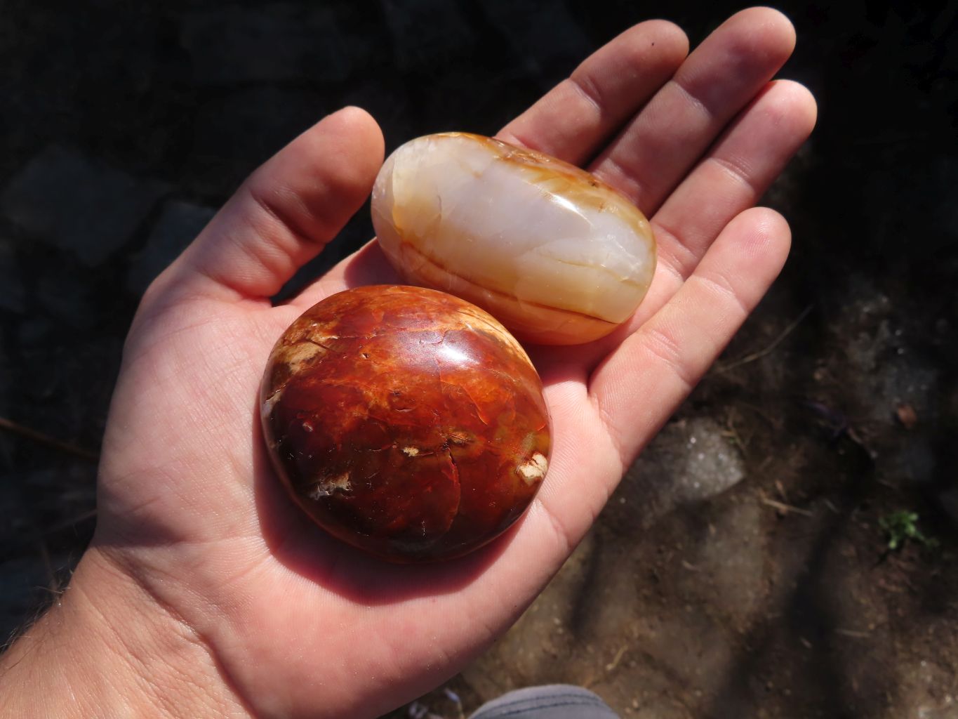 Polished Lovely Contrasting Carnelian Gallets x 12 From Madagascar - TopRock