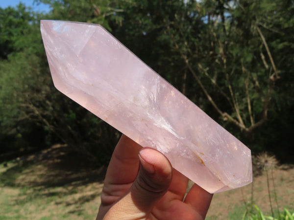 Polished Gemmy Double Terminated Rose Quartz Crystals x 6 From Madagascar - TopRock