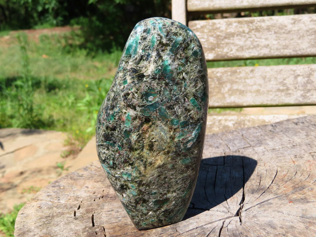 Polished Emeralds In Mica & Quartz Matrix Standing Free Form x 1 From Sandawana, Zimbabwe - TopRock
