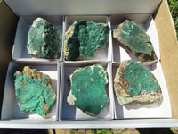 Natural Crystalline Malachite Specimens x 6 From Congo - TopRock