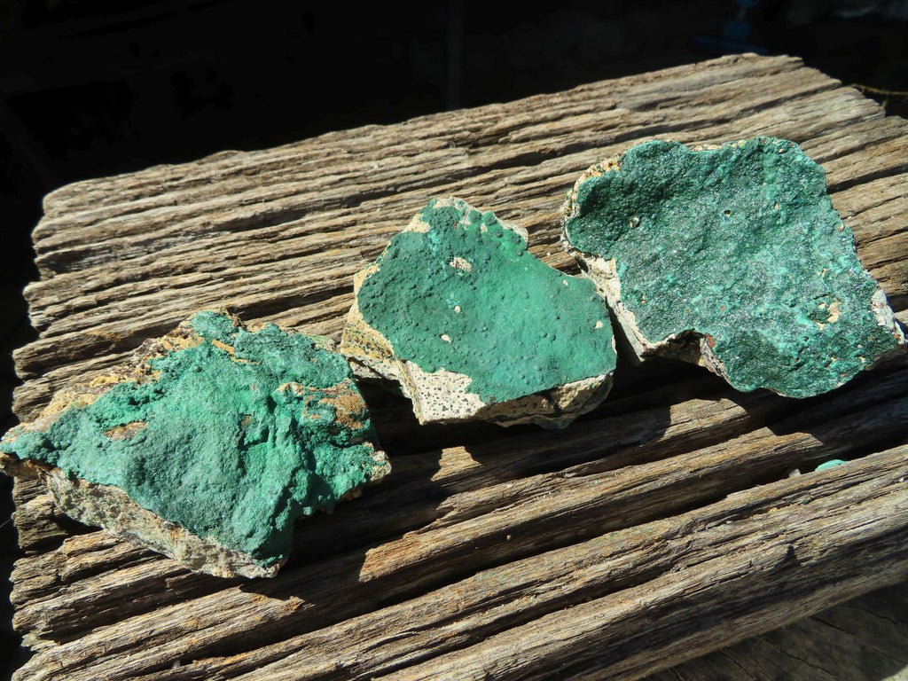 Natural Crystalline Malachite Specimens x 6 From Congo - TopRock