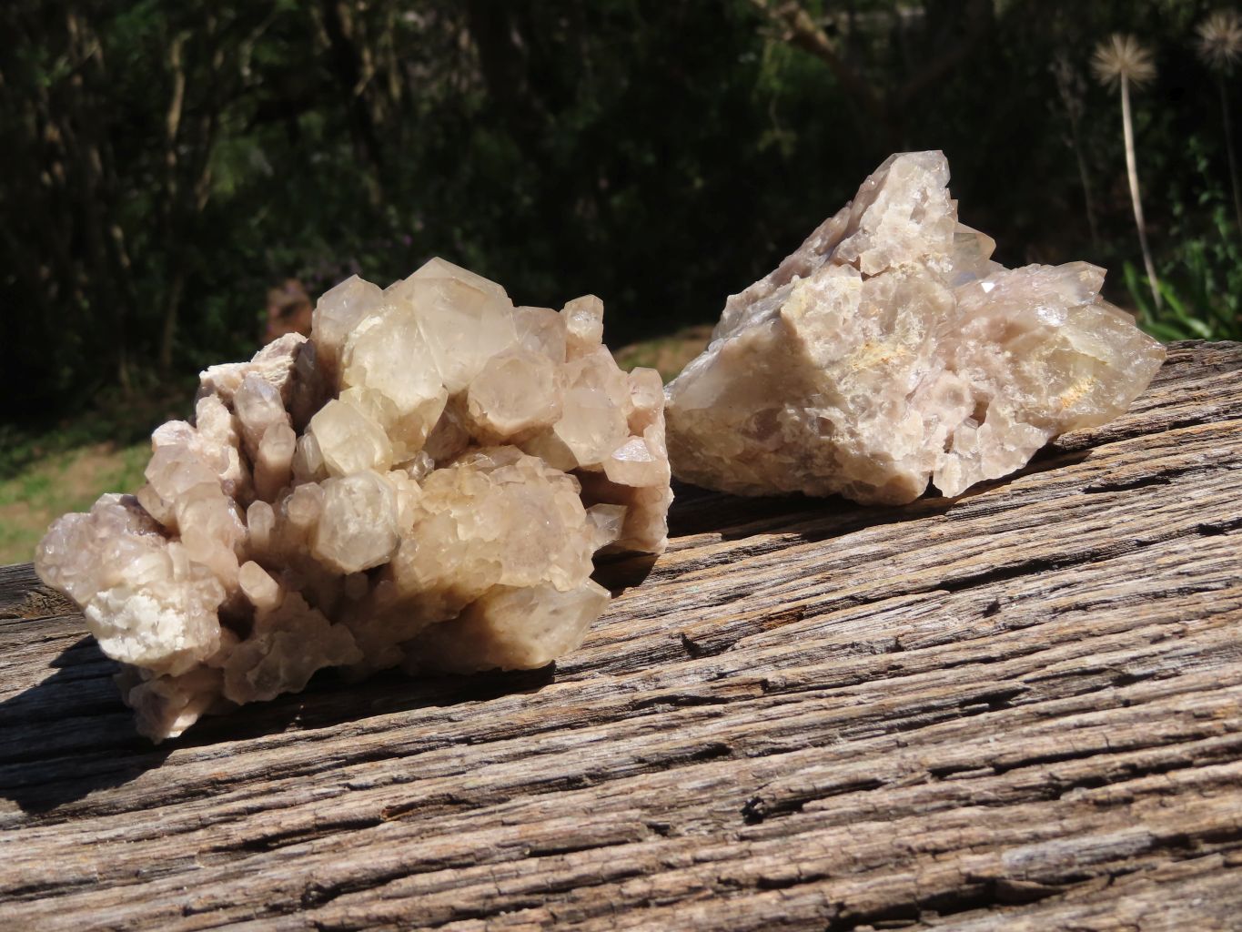 Natural Smokey Phantom Quartz Clusters x 2 From Luena, Congo - TopRock