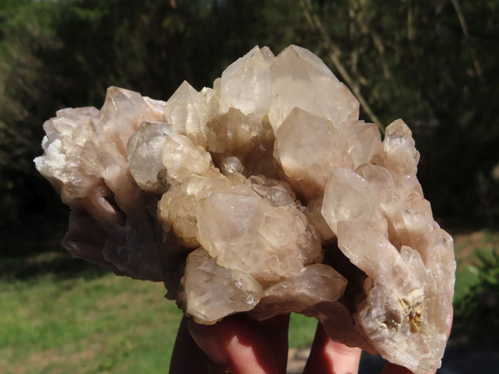 Natural Smokey Phantom Quartz Clusters x 2 From Luena, Congo - TopRock