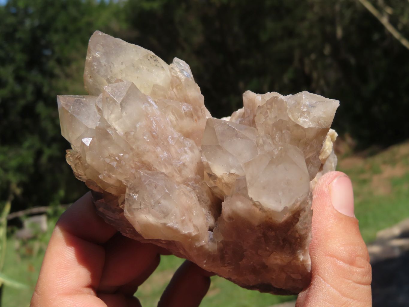 Natural Smokey Phantom Quartz Clusters x 2 From Luena, Congo - TopRock
