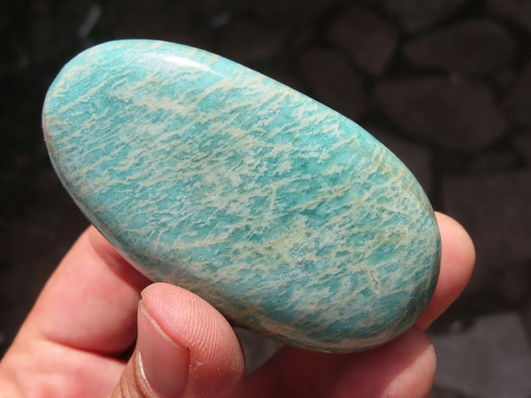 Polished Blue Kobi Amazonite Gallets x 12 From Zimbabwe - TopRock