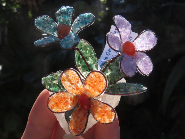 Polished Cosmos Flower Bouquet Gemstone Flower - sold per piece From South Africa - TopRock