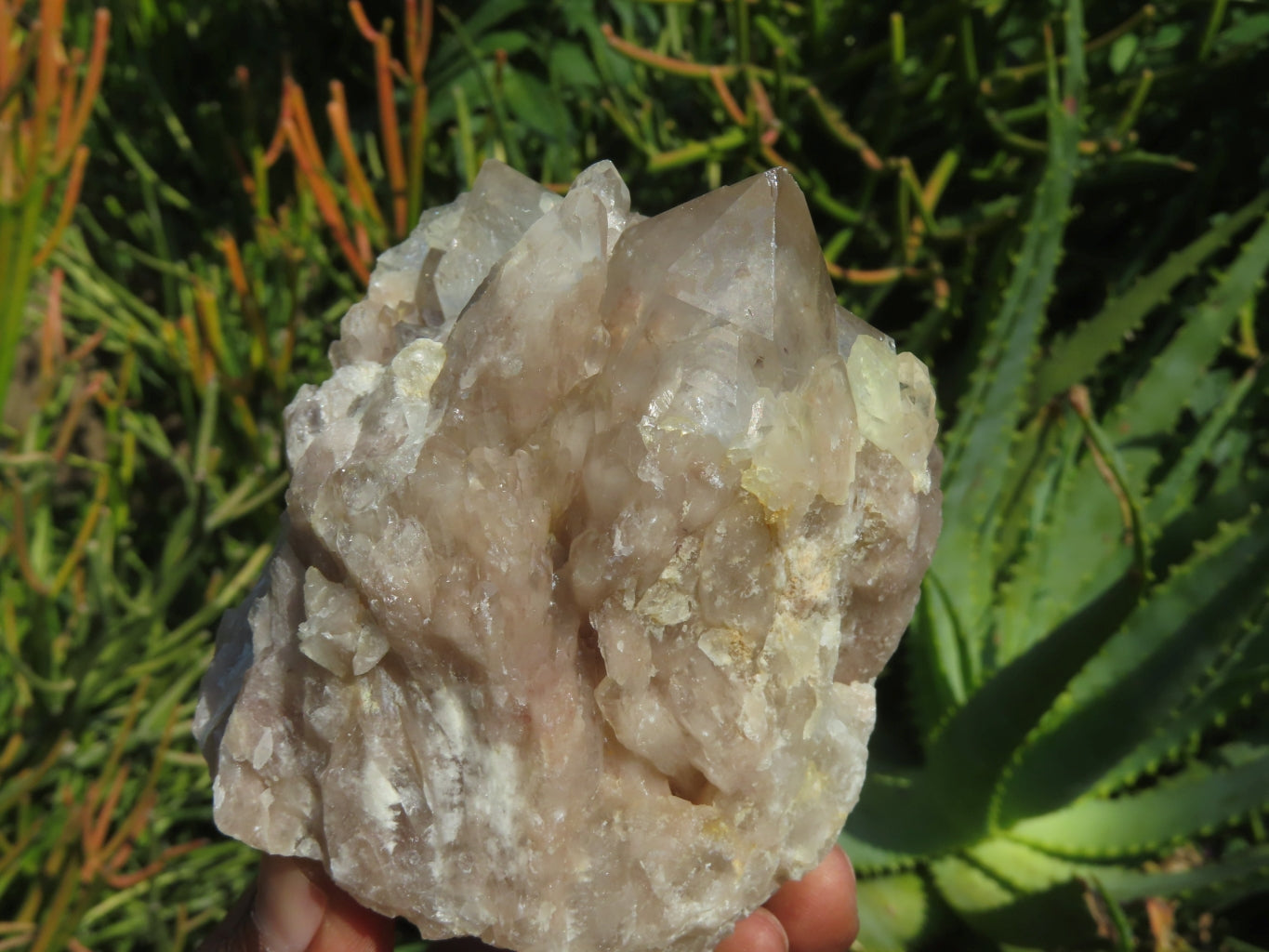 Natural Smokey Phantom Quartz Clusters x 2 From Lwena, Congo - TopRock