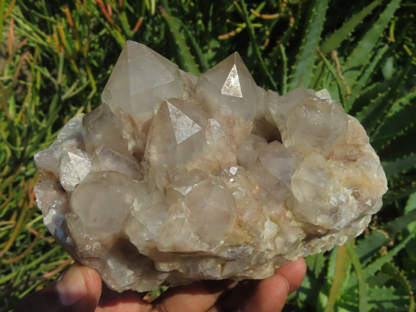 Natural Smokey Phantom Quartz Clusters x 2 From Lwena, Congo - TopRock