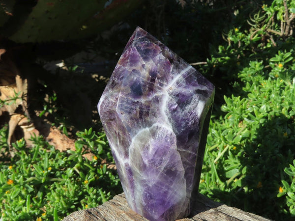 Polished Chevron Amethyst Crystal Points x 2 From Zambia - TopRock