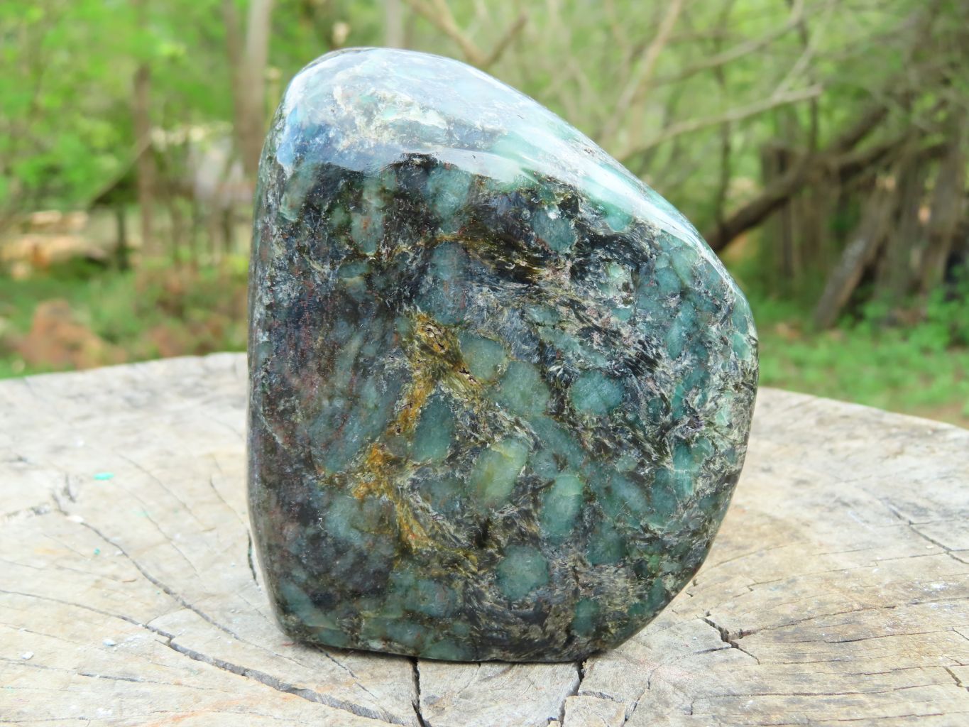 Polished Emeralds In Matrix Free Form x 1 From Zimbabwe - TopRock