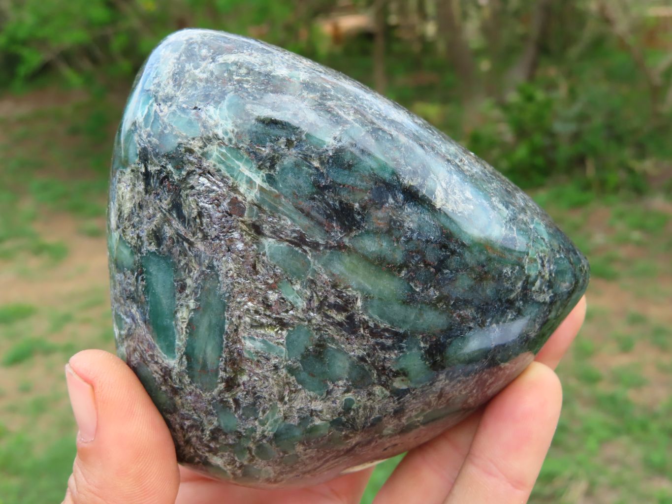 Polished Emeralds In Matrix Free Form x 1 From Zimbabwe - TopRock