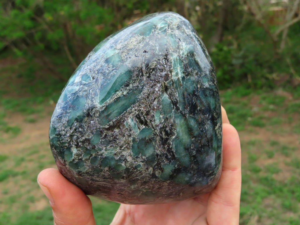 Polished Emeralds In Matrix Free Form x 1 From Zimbabwe - TopRock