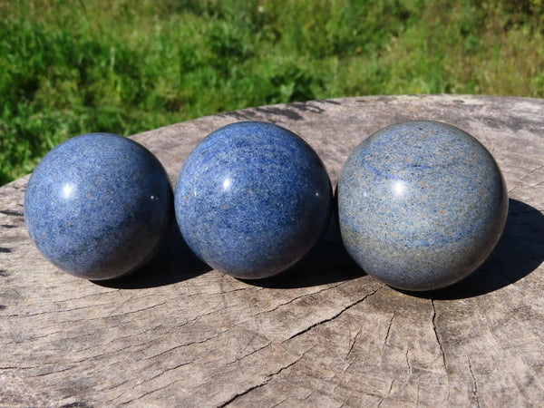 Polished Lazulite Spheres x 6 From Madagascar - TopRock