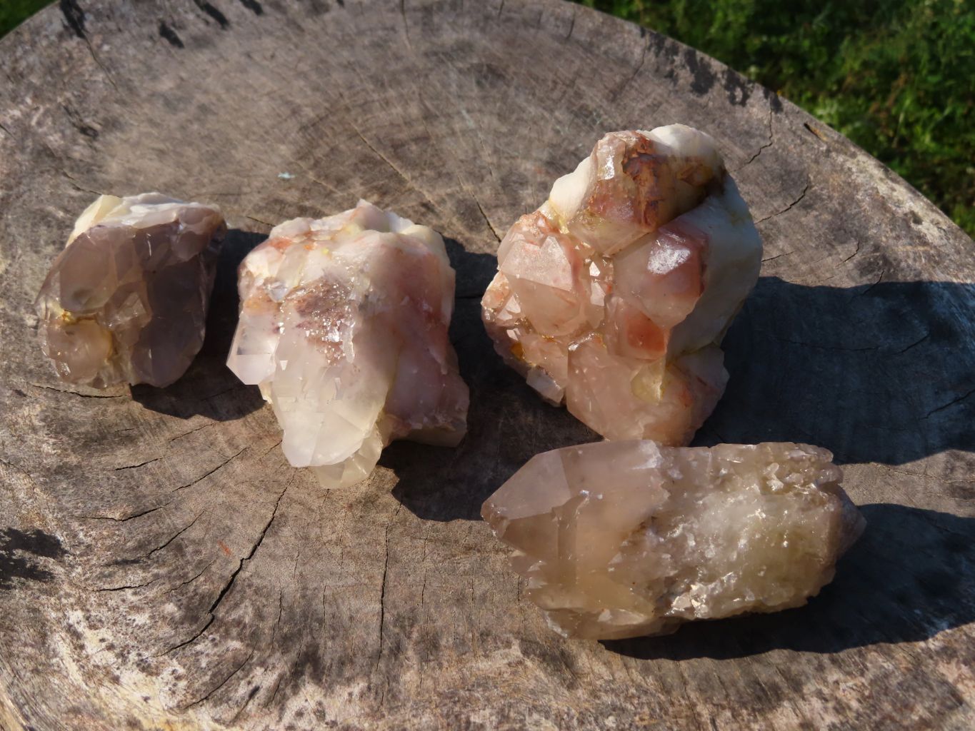Natural Groovy Hematoid Quartz Crystal Formation x 4 From Karoi, Zimbabwe - TopRock