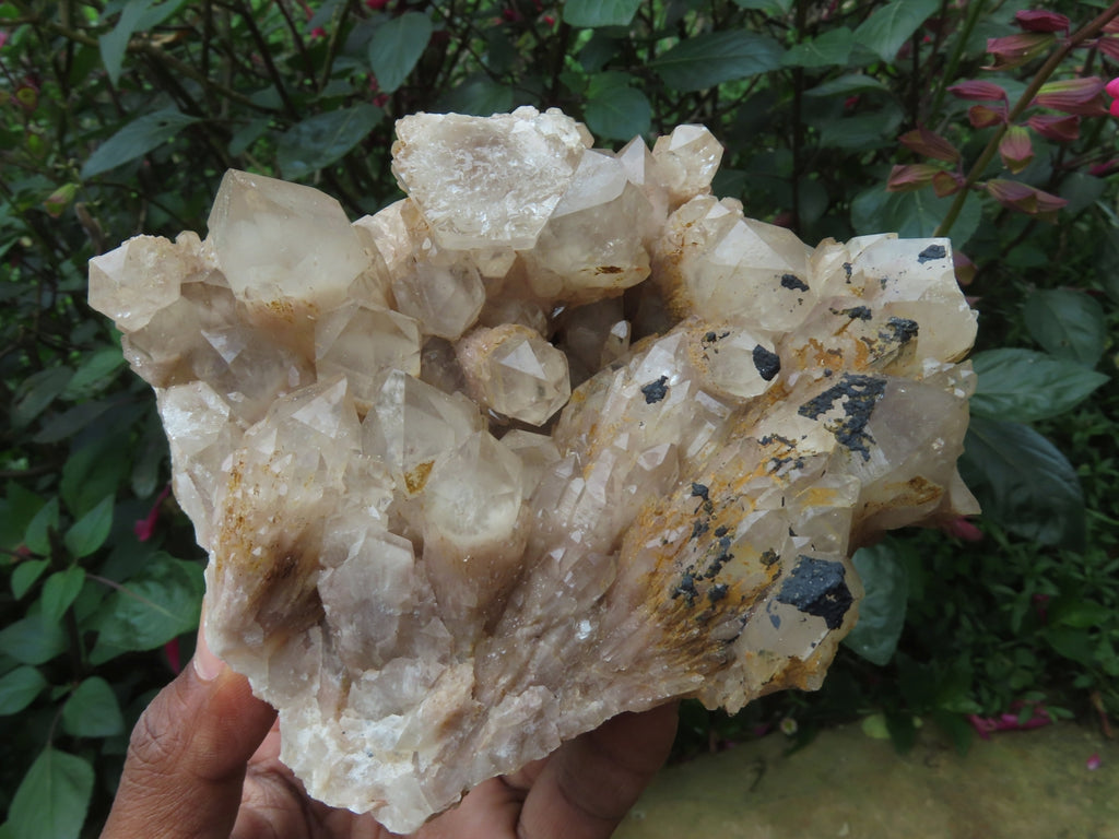 Natural Smokey Phantom Quartz Clusters x 2 From Lwena, Congo - TopRock