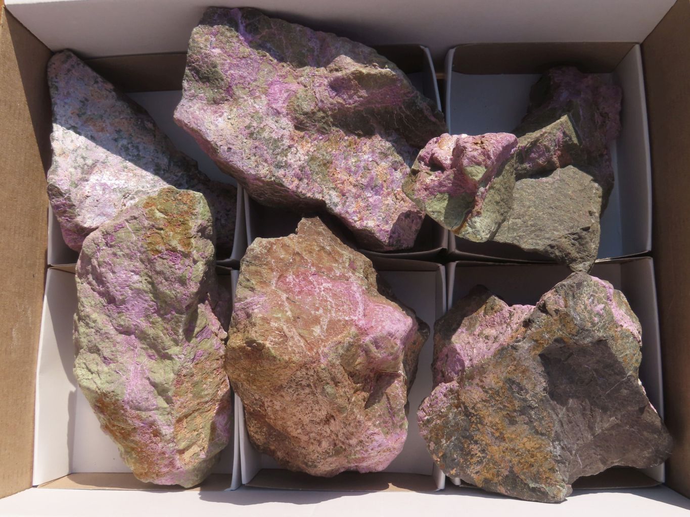 Natural Stichtite & Serpentine Specimens x 6 From Barberton, South Africa - TopRock