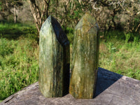 Polished Banded Green Fuchsite Crystal Points x 3 From Madagascar - TopRock