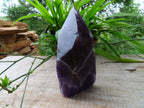 Polished Gemmy Chevron Amethyst Quartz Crystal Points x 2 From Kolomo, Zambia - TopRock