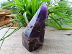 Polished Gemmy Chevron Amethyst Quartz Crystal Points x 2 From Kolomo, Zambia - TopRock