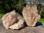 Natural Smokey Phantom Clusters x 4 From Lwena, Congo - TopRock