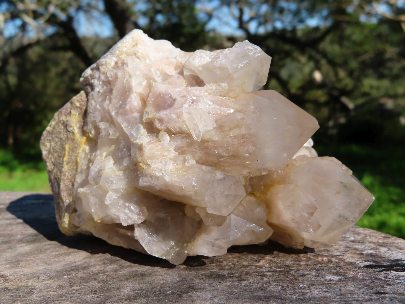 Natural Smokey Phantom Clusters x 4 From Lwena, Congo - TopRock