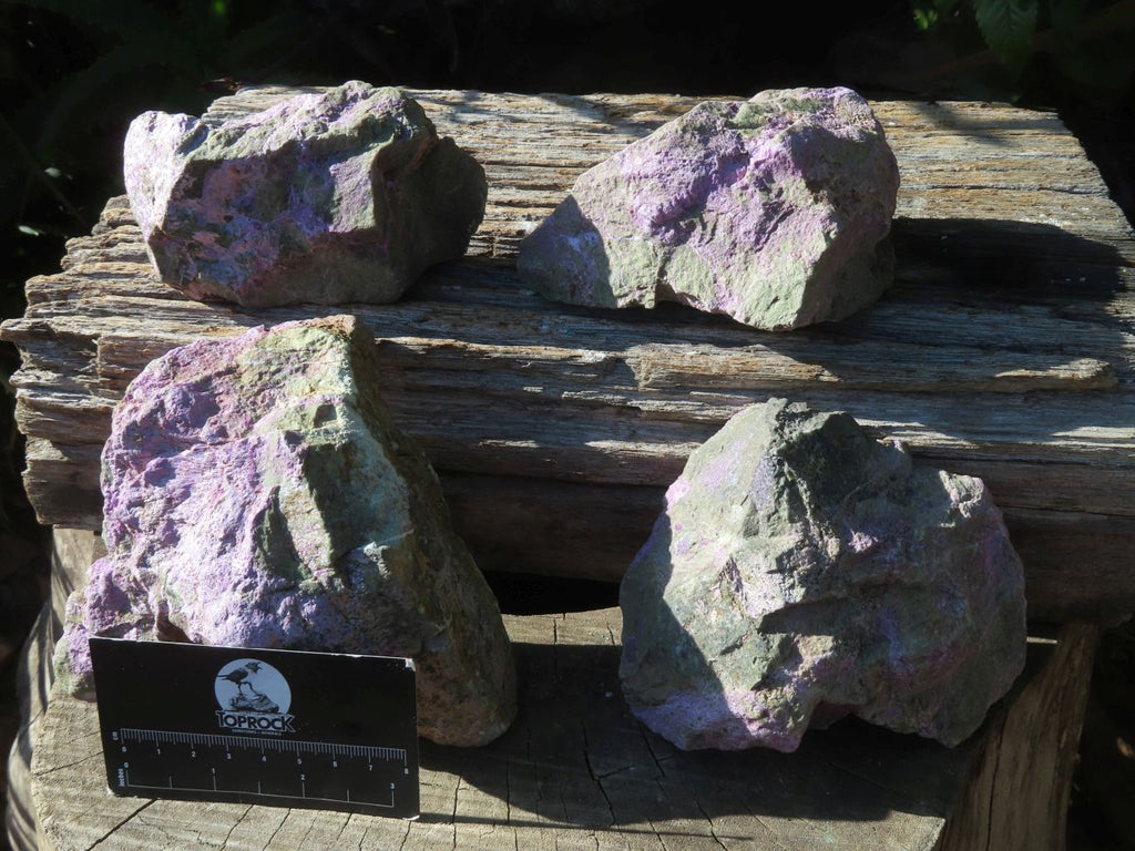 Natural Selected Rare Stichtite & Green Serpentine Specimens x 4 From Barberton, South Africa - TopRock