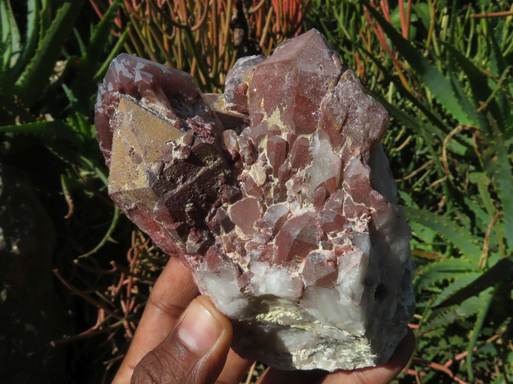Natural Red Hematoid Quartz Clusters x 3 From Zimbabwe - TopRock