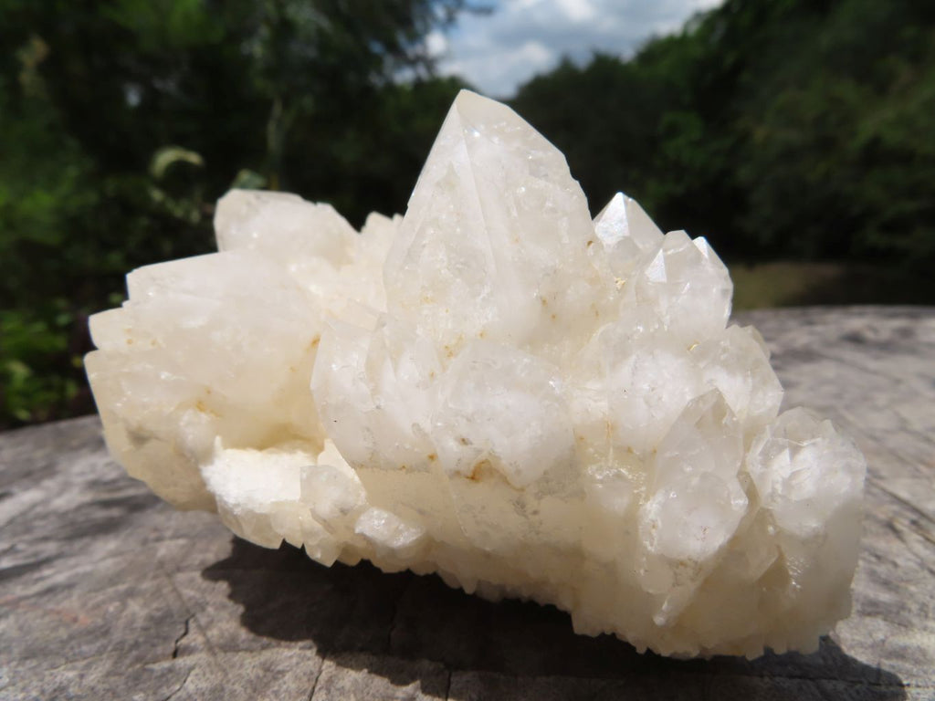 Natural White Phantom Quartz Cluster Specimens x 2 From Madagascar - TopRock