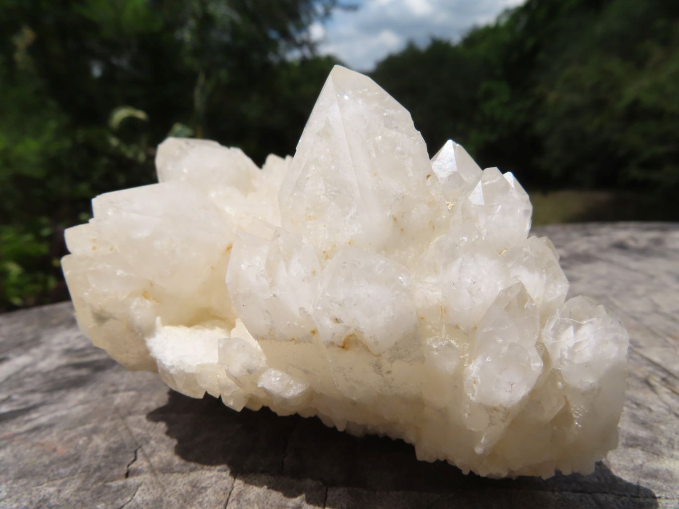 Natural White Phantom Quartz Cluster Specimens x 2 From Madagascar - TopRock