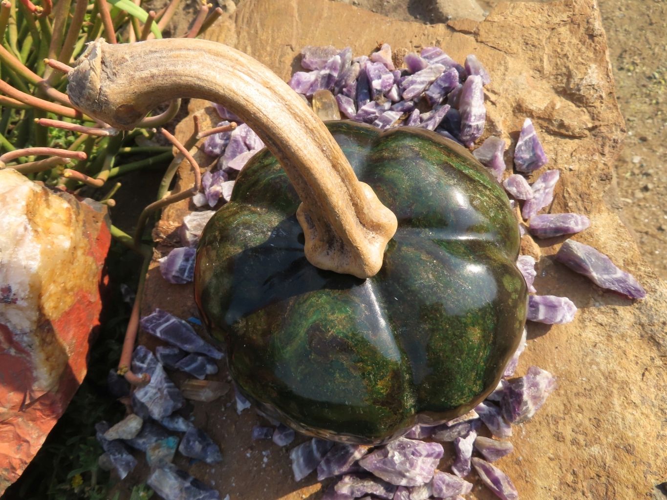 Polished Verdite Pumpkin Carving x 1 From Zimbabwe - TopRock