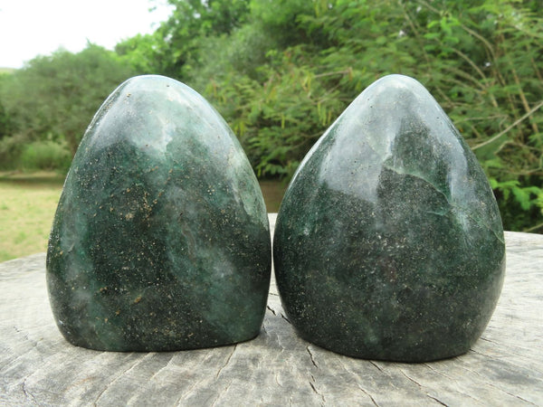 Polished Green Fuchsite Standing Free Forms x 2 From Madagascar - TopRock