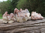 Natural Red Hematoid Phantom Quartz Clusters x 3 From Zimbabwe - TopRock