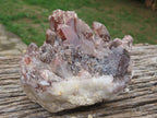 Natural Red Hematoid Phantom Quartz Clusters x 3 From Zimbabwe - TopRock