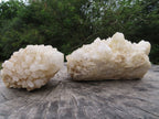 Natural White Phantom Quartz Clusters x 2 From Madagascar - TopRock