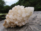 Natural White Phantom Quartz Clusters x 2 From Madagascar - TopRock