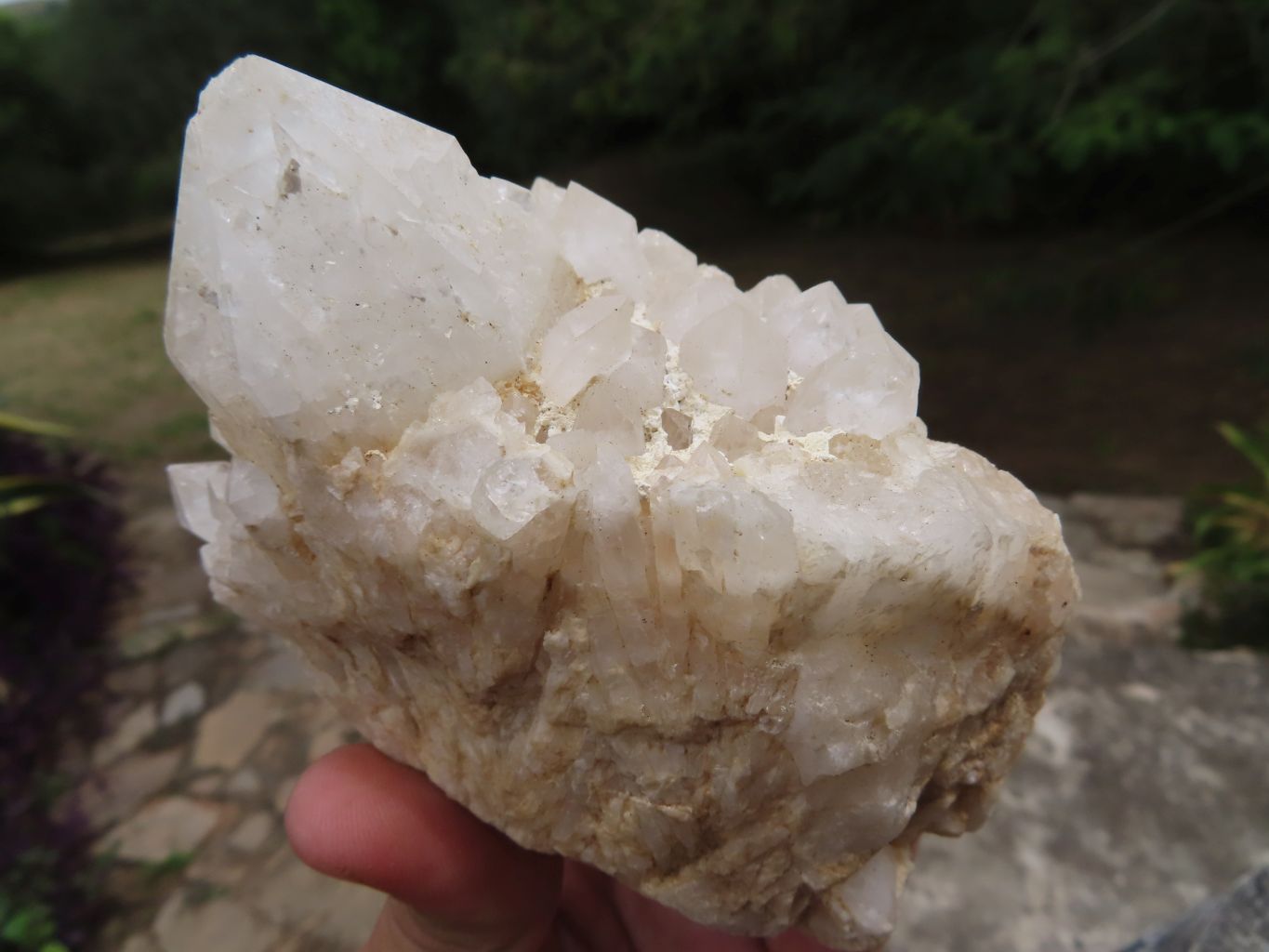 Natural White Phantom Quartz Clusters x 2 From Madagascar - TopRock