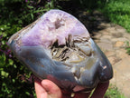 Polished Amethyst Crystalline Agate Geodes x 2 From Madagascar - TopRock