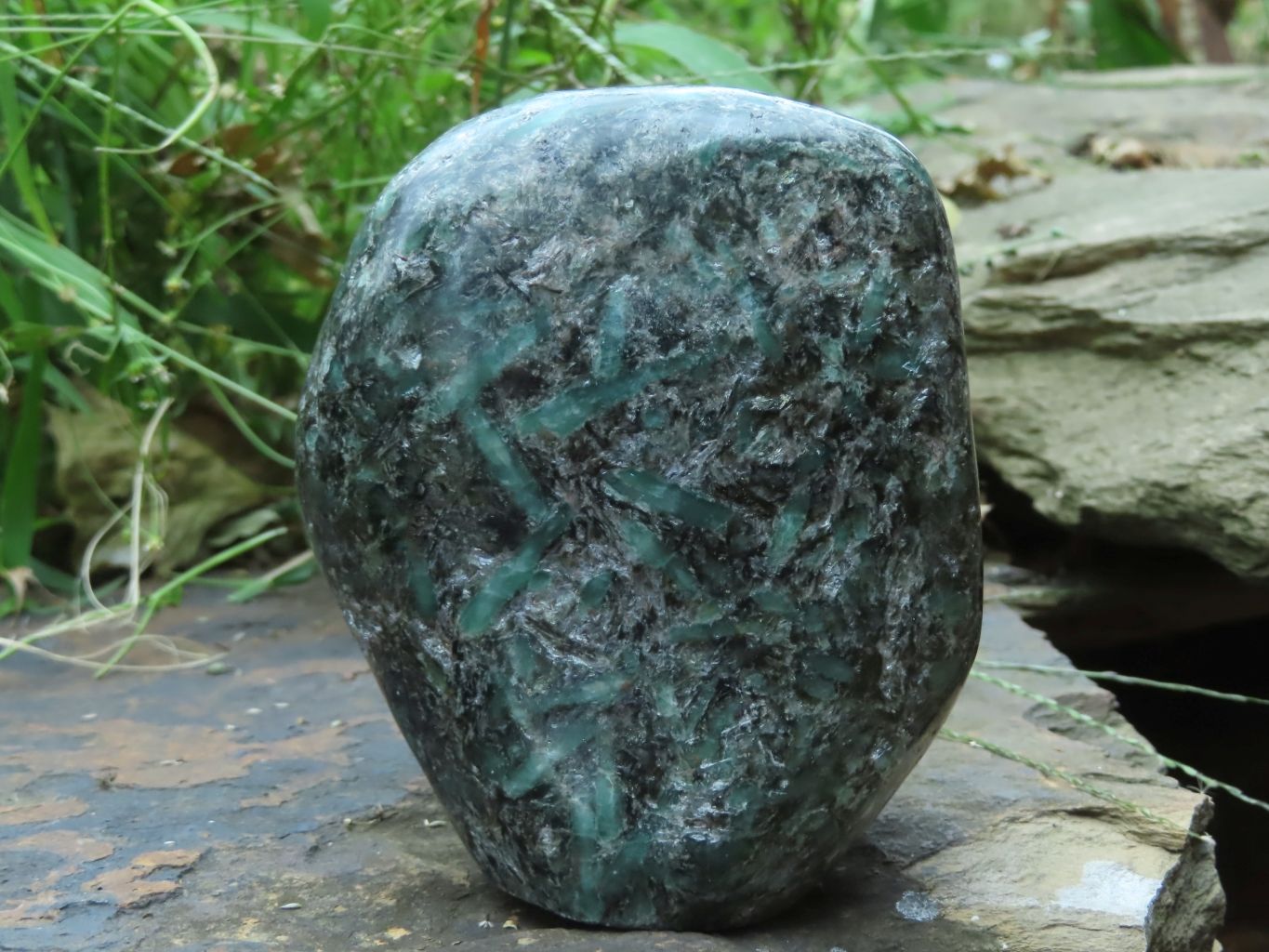 Polished Emeralds In Matrix Standing Free Form x 1 From Sandawana, Zimbabwe - TopRock