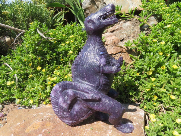 Polished Lepidolite Dinosaur Carving x 1 From Zimbabwe - TopRock