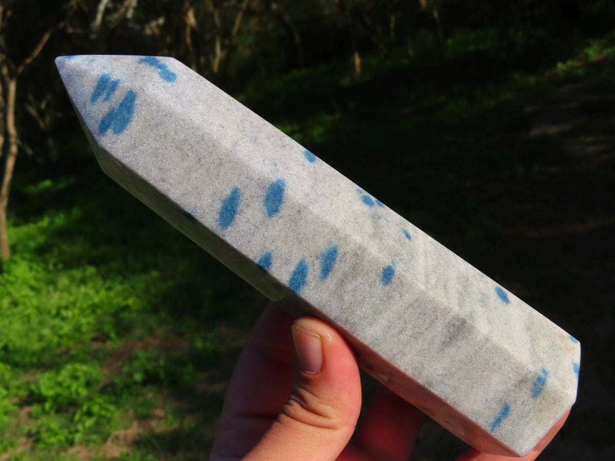 Polished Blue Spotted Spinel Crystal Points x 3 From Madagascar - TopRock