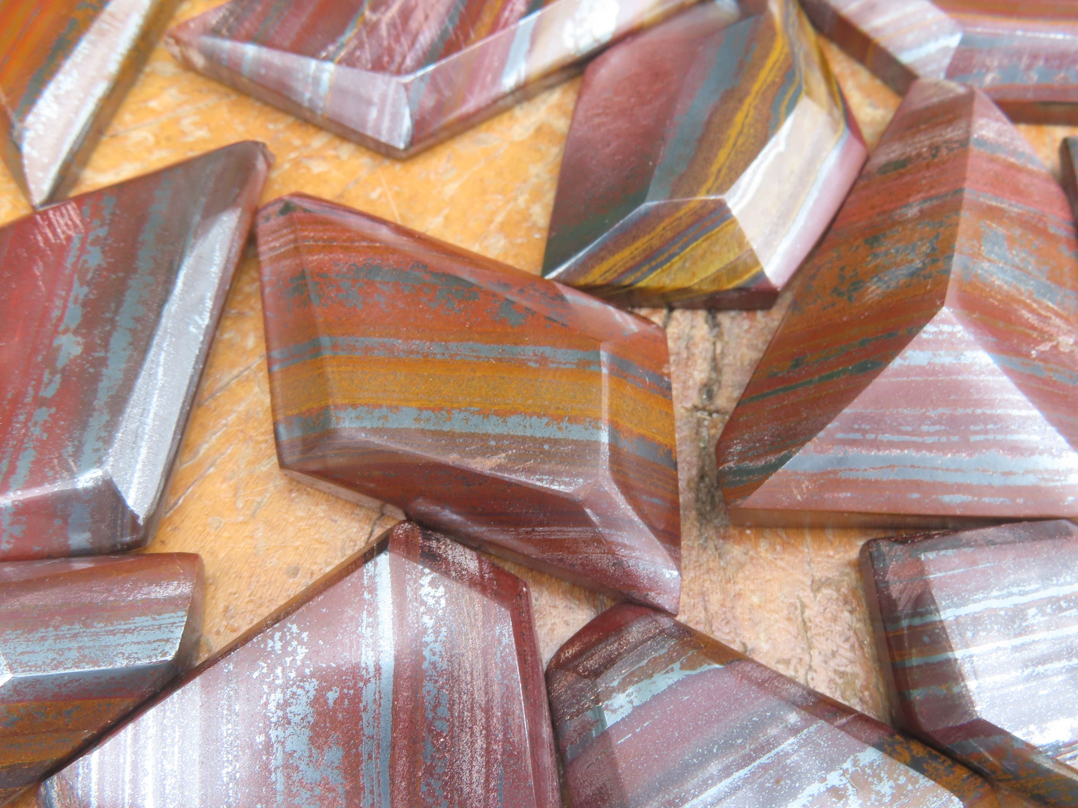 Polished Banded Tiger Iron Muggle Stone Jewellery Free Forms - Sold per Piece - From South Africa - TopRock