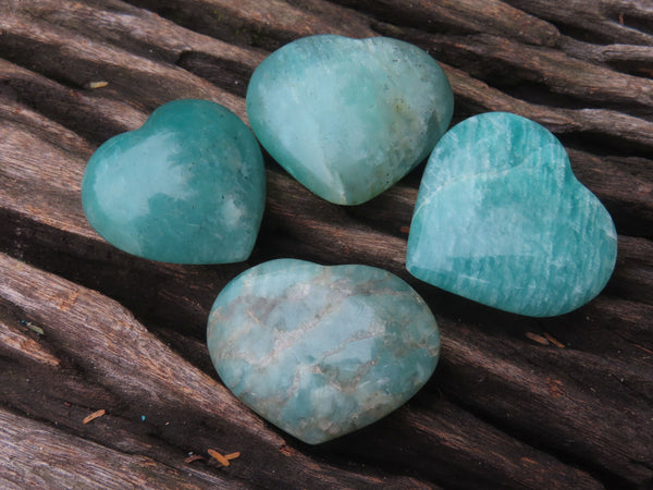 Polished Amazonite Hearts - Medium- sold per piece - From Madagascar - TopRock