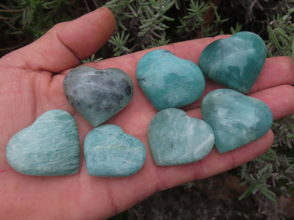 Polished Amazonite Hearts - Large - sold per piece - From Madagascar - TopRock