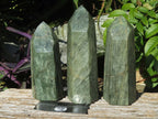 Polished Banded Green Fuchsite Crystal Points x 3 From Madagascar - TopRock